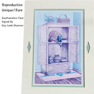 Vintage Rare Southwestern Flare Cabinet Print Signed by Kay Lamb Shannon Artist